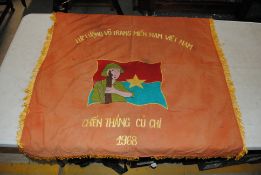 A Vietnamese military themed embroidered banner da