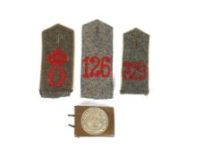 Three WWI era German shoulder boards with a period