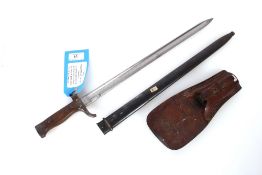 A French model 1892 bayonet with scabbard, and har