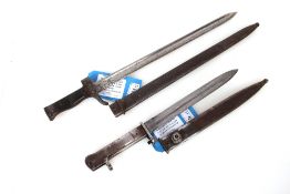 A French model 1892/15 bayonet and scabbard with a