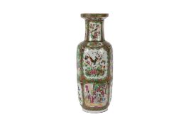 A 19th Century Chinese Canton baluster vase, decorated in the traditional manner with famille