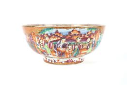 A 19th Century Chinese famille rose fruit bowl, with dragon decoration, 23cm dia.; three similar