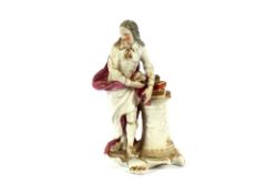 A late 18th Century English porcelain figure, of John Milton, 29cm high AF