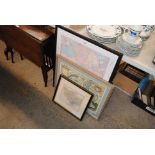 A small coloured map of Kent, another of Paris, an