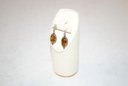 A pair of vintage sterling silver 27mm drop earrin