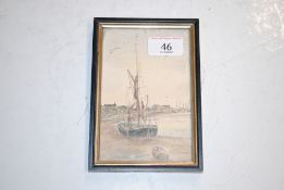 J. Wilkins, small watercolour 'Sunrise, Maldon' de