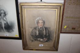 W Carpenter watercolour and charcoal sketch of a s