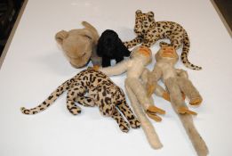 A box of vintage soft toys