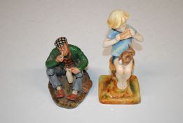A Royal Worcester figure 'Peter Pan' and a Royal Doulton figure 'The Wayfarer' HN2362