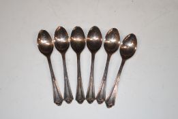 A set of six silver spoons, 81.5gms