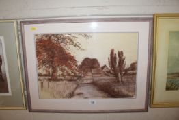 20th Century school pastel study of a rural scene