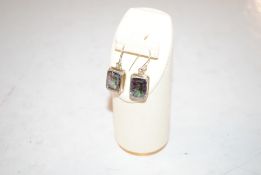A pair of large sterling silver mystic topaz 28mm