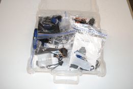 A box containing a Citizen Smartwatch and various