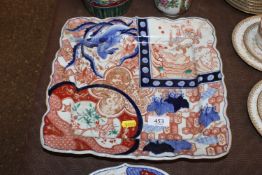 A Japanese Imari patterned square shaped shallow d