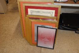 A collection of various coloured architectural and other prints, maps etc.