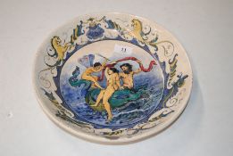 A 19th Century continental shallow pottery bowl de