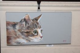 John Ryan acrylic study of a cat unframed