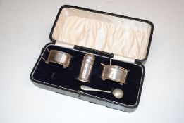 A silver three piece cruet set AF 83gms total weig