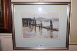 James Longueville signed pastel study of a river s
