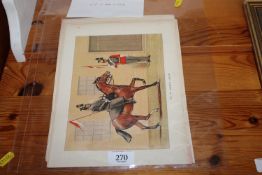 Nine unframed book plates from Her Majesties Arm c