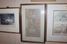 A Woodman & Hambridge framed and glazed pricelist