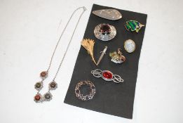 A Loch Fyne salmon brooch; a Mizpah Scottish brooc