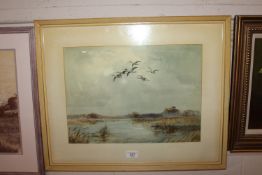 Roland Green watercolour study 'pintails in flight'