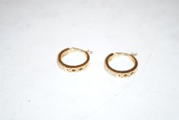 A pair of 925 silver gilt diamante hoop earrings