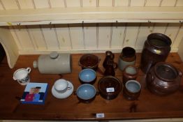 A quantity of various stoneware to include hot wat