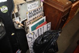 A quantity of various novelty signs