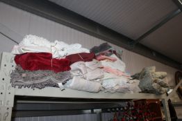 A quantity of various fabric and linen etc.