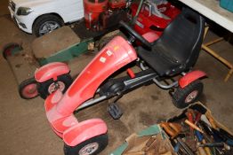 A child's pedal go-kart