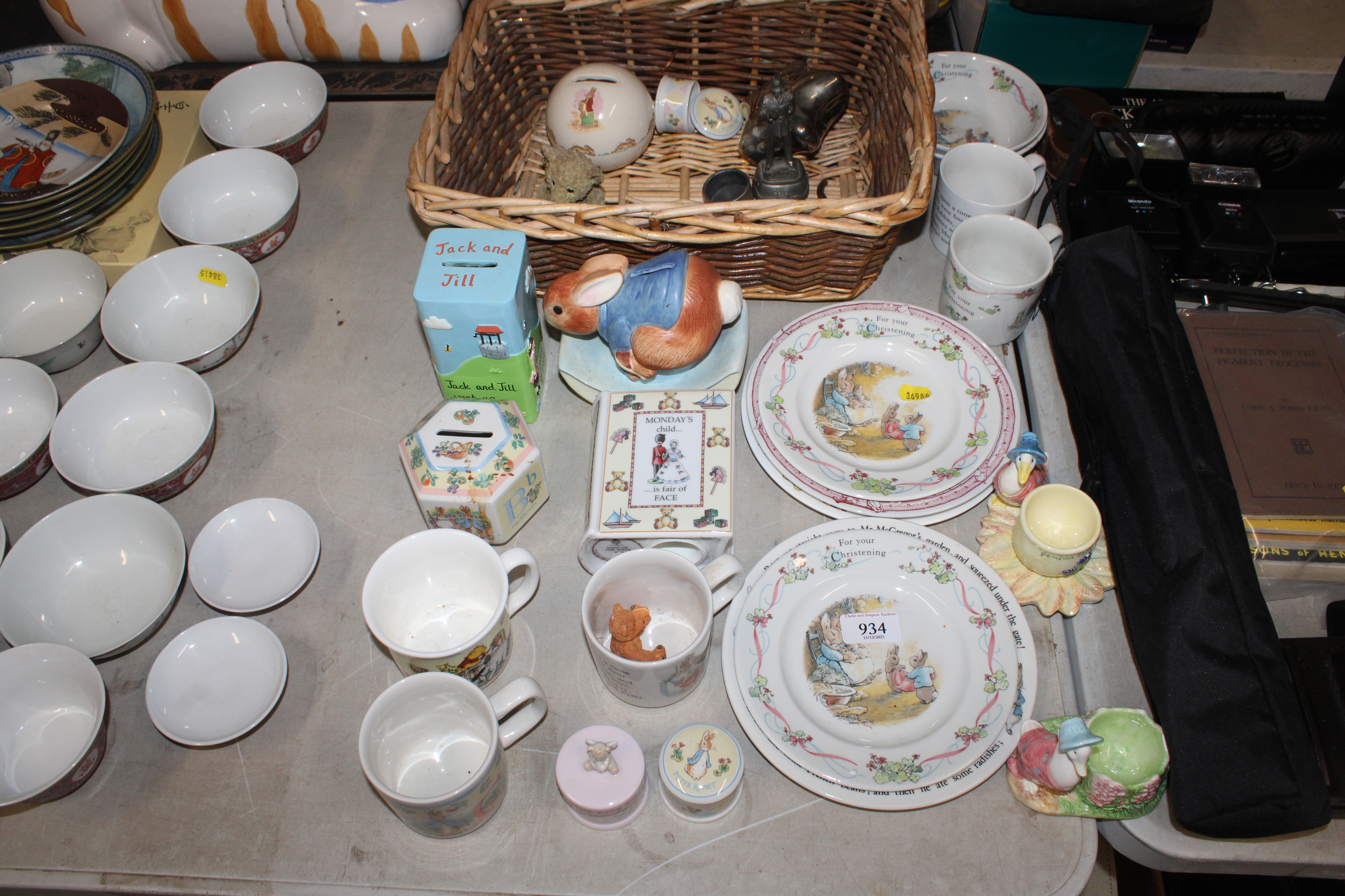A quantity of various Peter Rabbit and Beatrix pot