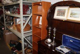 A wood effect bookcase with adjustable shelves