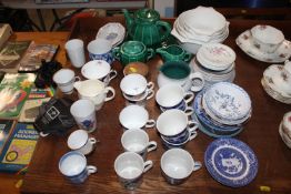 A quantity of various china to include blue and wh