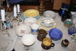 A quantity of various decorative china to include a Hartly Green & Co. of Leeds pottery mug AF;