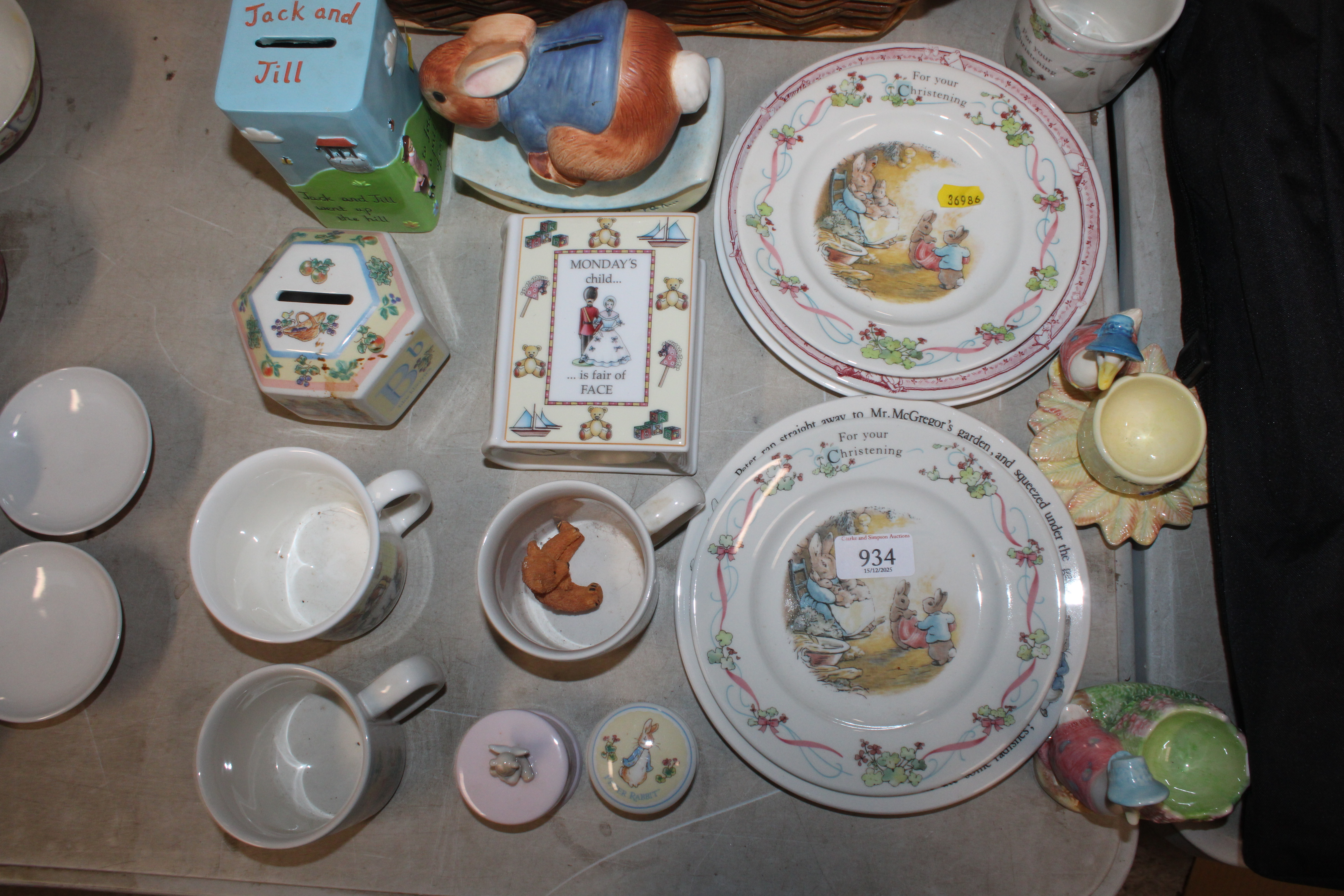 A quantity of various Peter Rabbit and Beatrix pot - Image 2 of 11