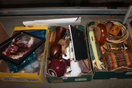 Three boxes containing various sundry items to inc