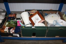 Four boxes containing various blue and white china
