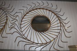 A hay turner wheel design mirror