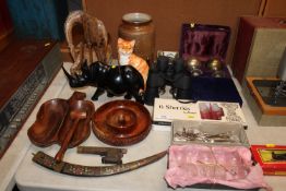 A Winstanley style model of a cat; a quantity of v