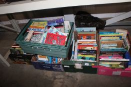 Five boxes of various books