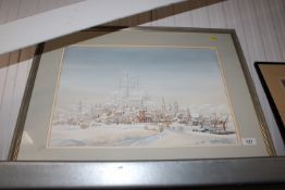 Jack Penton, watercolour study 'I saw a city'