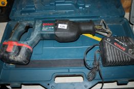 A Bosch GSA24BE cordless reciprocating saw; a Bosc