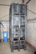 Four tier bio-filtration system with pump. Previously used for filtering sprayer filling sump.
