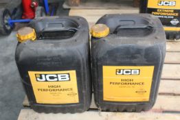 JCB High Performance Gear Oil Plus 20L (sealed) & JCB High Performance Gear Oil 90 20L (opened).