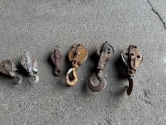 Various pulley snatch blocks.