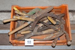 Crate of hand tools.