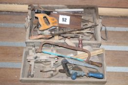 Pallet of various hand tools.