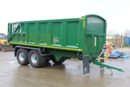 Bailey 18T twin axle tipping trailer. 2021. Serial No. 2162418. With 560/60R22.5 flotation
